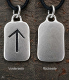 Rune Tiwaz 156 mit Schlangenkette - Silber