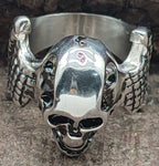 Ring Totenkopf Gr. 56-72 - gewölbt - Edelstahl