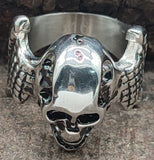 Ring Totenkopf Gr. 56-72 - gewölbt - Edelstahl