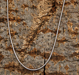 Schlangenkette 1 mm - dunkel - Silber