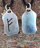 Rune Fehu 299 mit Schlangenkette - Silber