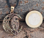 Anhänger 160 Rabe im Mond - Bronze