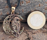 Anhänger 160 Rabe im Mond - Bronze