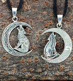Wolf im Mond 355 mit Schlangenkette - Silber