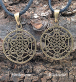 Anhänger 186 Metatrons Würfel - Bronze
