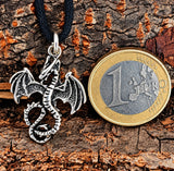Drache 9 mit Schlangenkette - Silber