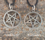Pentagramm 53 mit Schlangenkette - Silber