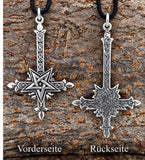 Kettenanhänger Kreuz & Pentagramm aus 925 Silber | Unisex Nr.133 mit Korbkette