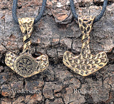 Anhänger 209 Thorshammer mit Vegvisir - Bronze