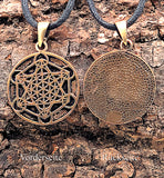 Anhänger 187 Metatrons Würfel - Bronze