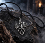 Drache 9 mit Schlangenkette - Silber