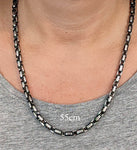 Königskette 4,5 mm - schwarz-silbern - Edelstahl