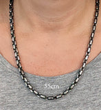 Königskette 4,5 mm - schwarz-silbern - Edelstahl