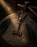 Anhänger 207 Thorshammer mit Valknut - Bronze