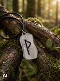 Rune Wunjo 309 mit Schlangenkette - Silber