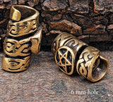Bartperle Pentagramm - Bronze