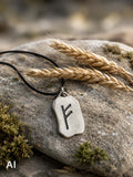 Rune Fehu 299 mit Schlangenkette - Silber
