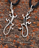 Echse 3 mit Schlangenkette - Silber