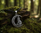 Anhänger 355 Wolf im Mond - Silber