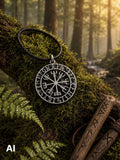 Wikinger Kompass 281 mit Schlangenkette - Silber