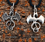 Drache 9 mit Schlangenkette - Silber