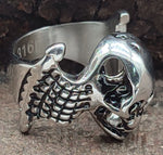 Ring Totenkopf Gr. 56-72 - gewölbt - Edelstahl