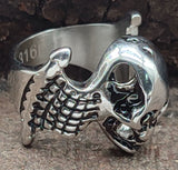 Ring Totenkopf Gr. 56-72 - gewölbt - Edelstahl