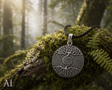 Lebensbaum 18 mit Korbkette - Silber