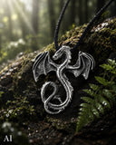 Drache 235 mit Schlangenkette - Silber