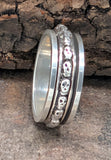 Totenkopf-Drehring, Gr. 54-70 (ring3) - Silber