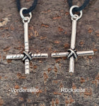 Kreuz 65 mit Schlangenkette - Silber