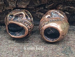 Bartperle Totenkopf 6 mm - Bronze