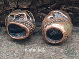 Bartperle Totenkopf 6 mm - Bronze