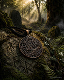 Anhänger 206 Wotansknoten mit Raben - Bronze