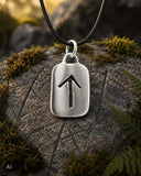 Rune Tiwaz 156 mit Schlangenkette - Silber