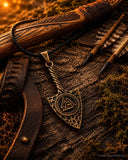 Anhänger 208 Pfeilspitze mit Valknut - Bronze