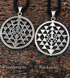 Sri Yantra 132 mit Schlangenkette - Silber