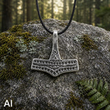 Thorshammer 76 mit Korbkette - Silber