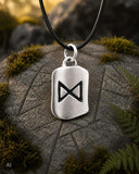 Rune Dagaz 157 mit Schlangenkette - Silber