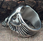 Ring Totenkopf Gr. 56-72  - glatt - Edelstahl