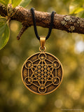 Anhänger 187 Metatrons Würfel - Bronze