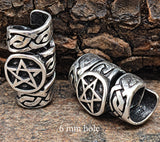 Bartperle Pentagramm - Silber