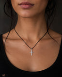 Kreuz 19 mit Schlangenkette - Silber