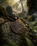 Anhänger 206 Wotansknoten mit Raben - Bronze