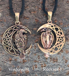 Anhänger 160 Rabe im Mond - Bronze