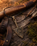 Anhänger 208 Pfeilspitze mit Valknut - Bronze