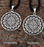 Sri Yantra 130 mit Schlangenkette - Silber