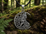 Wolf im Mond 354 mit Schlangenkette - Silber