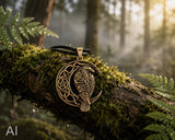 Anhänger 160 Rabe im Mond - Bronze