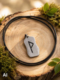 Rune Wunjo 309 mit Schlangenkette - Silber